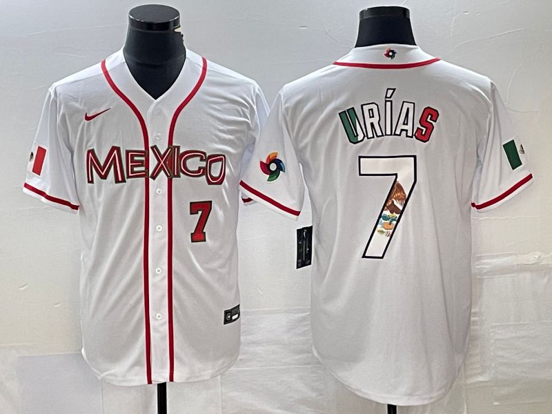 Men 2023 World Cub Mexico #7 Urias White Nike MLB Jersey73